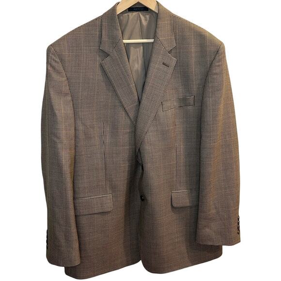 Lauren Ralph Lauren Houndstooth Sports Coat‎ 100% Wool Size 46 Regular Academia - Picture 1 of 9